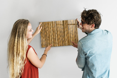 Magnetic notice board for kitchen Bamboo sticks