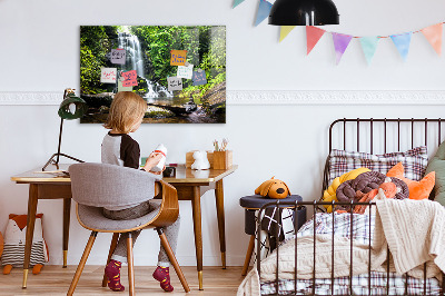 Magnetic notice board for kitchen Forest waterfall