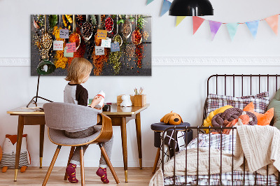 Magnetic kitchen board Spices on spoon