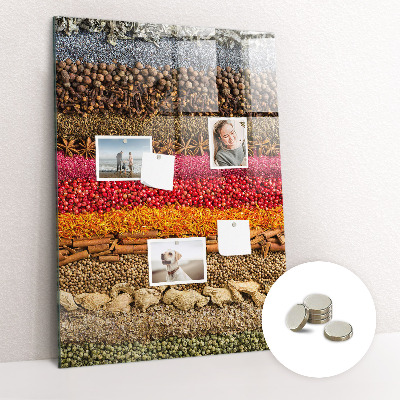 Kitchen magnetic board Rows of spices