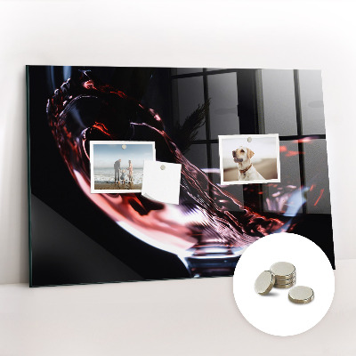 Magnetic kitchen board Glass of wine