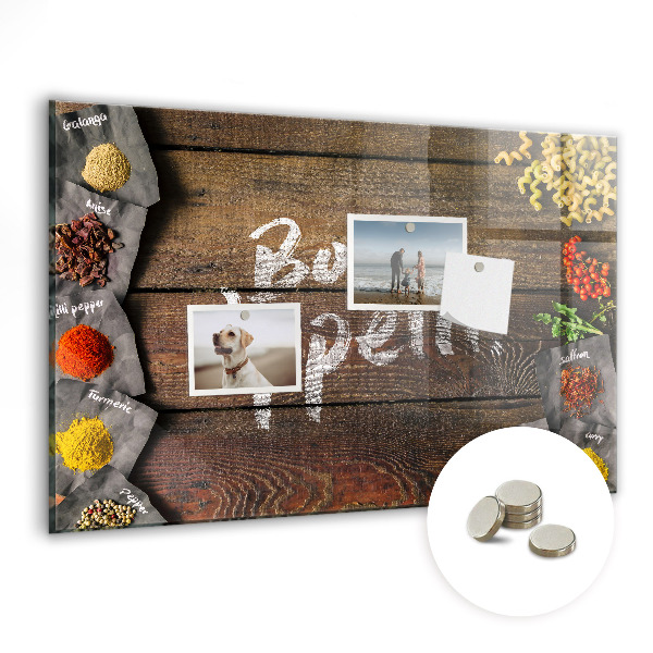 Magnetic memo board for kitchen Inscription Bon Appetit