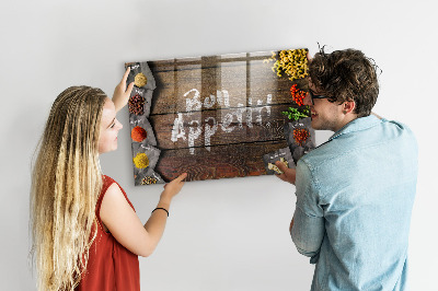 Magnetic memo board for kitchen Inscription Bon Appetit