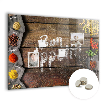 Magnetic memo board for kitchen Inscription Bon Appetit