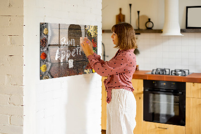 Magnetic memo board for kitchen Inscription Bon Appetit