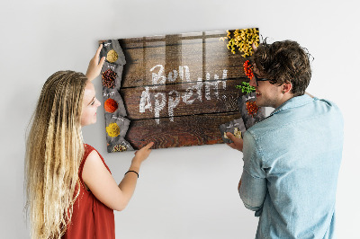 Magnetic memo board for kitchen Inscription Bon Appetit