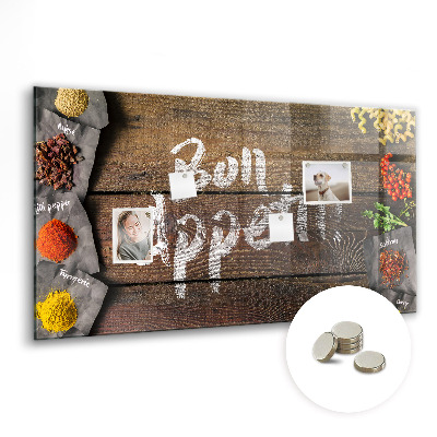 Magnetic memo board for kitchen Inscription Bon Appetit