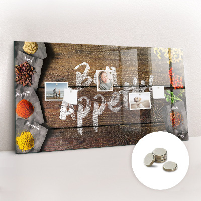 Magnetic memo board for kitchen Inscription Bon Appetit