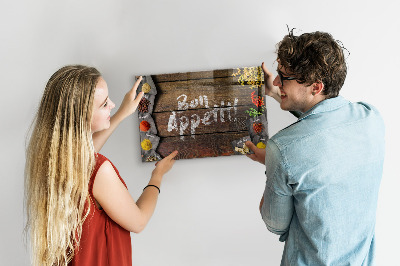 Magnetic memo board for kitchen Inscription Bon Appetit