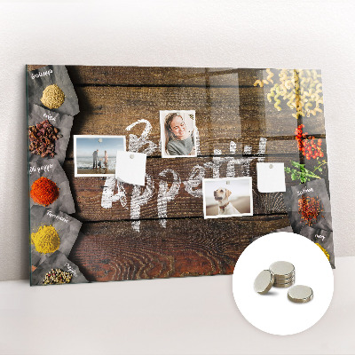 Magnetic memo board for kitchen Inscription Bon Appetit