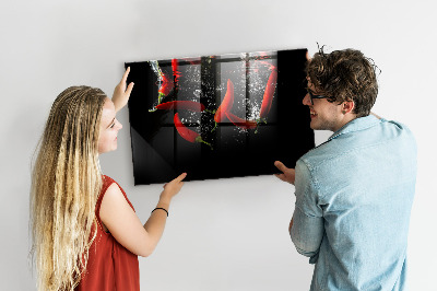 Magnetic kitchen board Peppers in the water