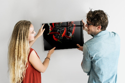 Magnetic kitchen board Peppers in the water