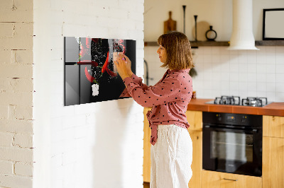 Magnetic kitchen board Peppers in the water