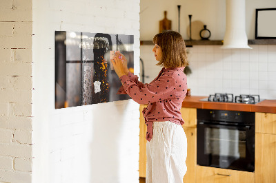 Magnetic kitchen board Glass bottles