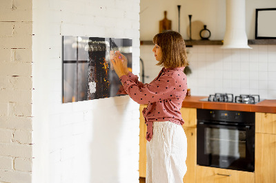 Magnetic kitchen board Glass bottles