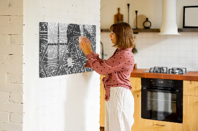 Magnetic kitchen board Painted pizza