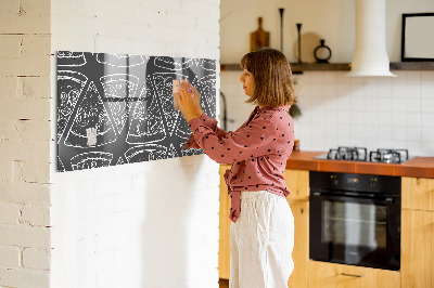 Magnetic kitchen board Painted pizza