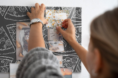 Magnetic kitchen board Painted pizza