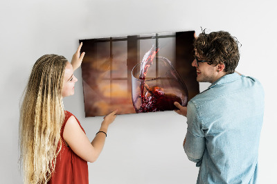 Magnetic kitchen board A glass of wine