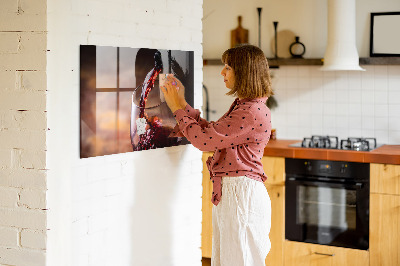 Magnetic kitchen board A glass of wine