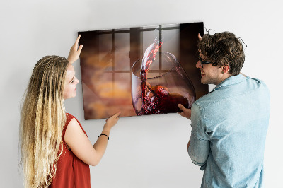 Magnetic kitchen board A glass of wine