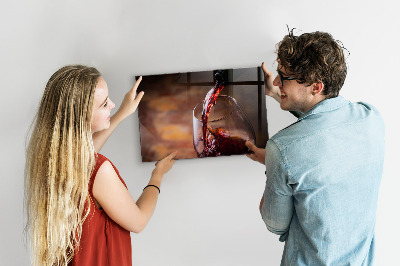 Magnetic kitchen board A glass of wine