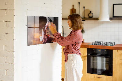 Magnetic kitchen board A glass of wine