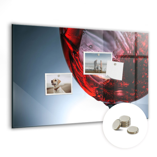 Magnetic kitchen board Glass of wine