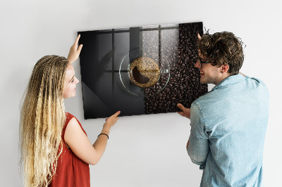 Magnetic kitchen board Cup of coffee