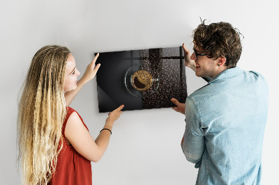 Magnetic kitchen board Cup of coffee