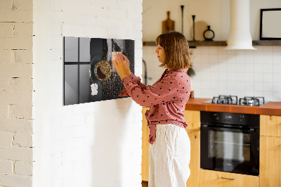 Magnetic kitchen board Cup of coffee