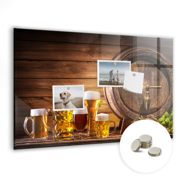 Magnetic kitchen board Beer barrel