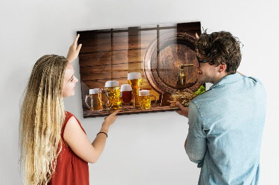 Magnetic kitchen board Beer barrel