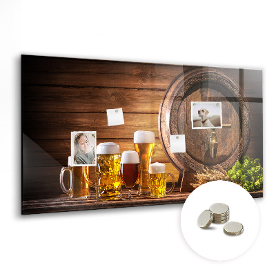 Magnetic kitchen board Beer barrel