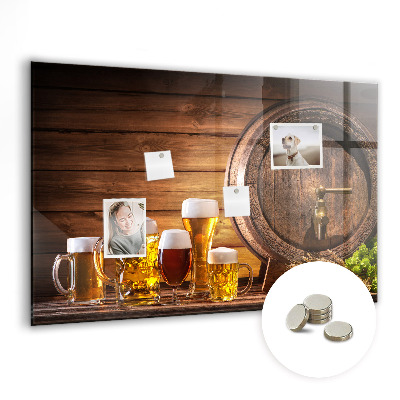 Magnetic kitchen board Beer barrel