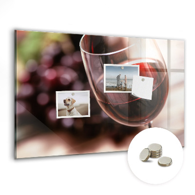 Magnetic kitchen board A glass of red wine