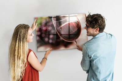 Magnetic kitchen board A glass of red wine