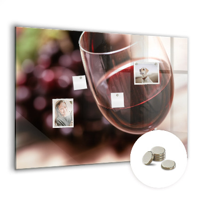 Magnetic kitchen board A glass of red wine