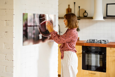 Magnetic kitchen board A glass of red wine