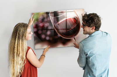 Magnetic kitchen board A glass of red wine