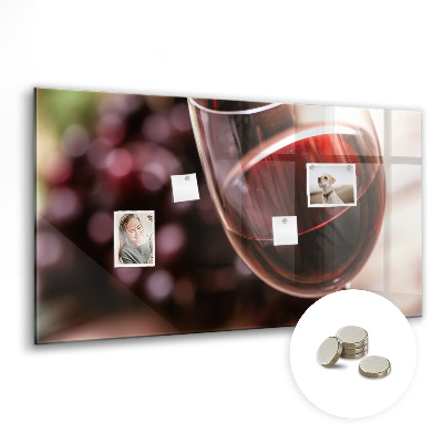 Magnetic kitchen board A glass of red wine