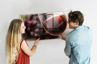 Magnetic kitchen board A glass of red wine