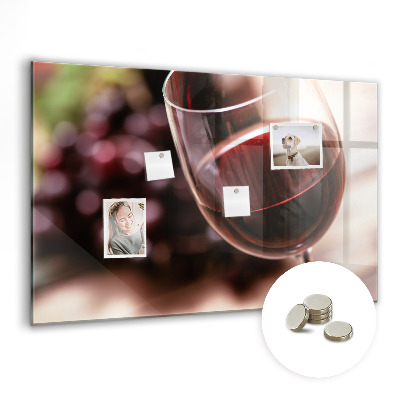 Magnetic kitchen board A glass of red wine