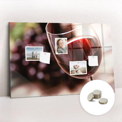 Magnetic kitchen board A glass of red wine