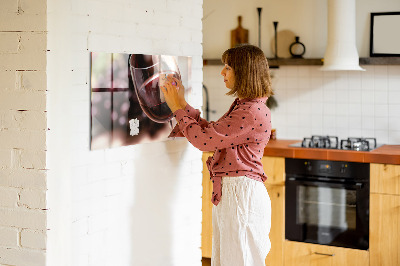 Magnetic kitchen board A glass of red wine