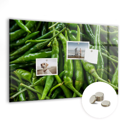 Magnetic kitchen board Green peppers