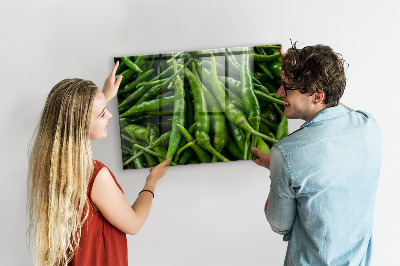 Magnetic kitchen board Green peppers