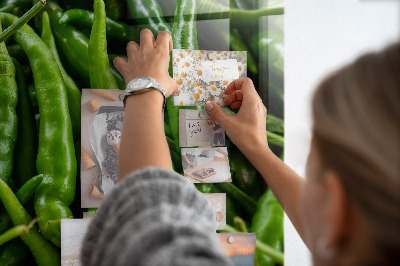 Magnetic kitchen board Green peppers