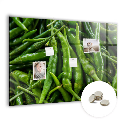 Magnetic kitchen board Green peppers