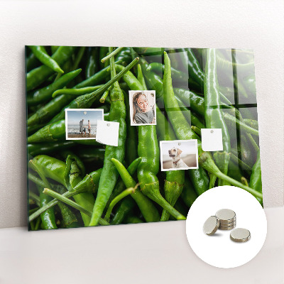 Magnetic kitchen board Green peppers